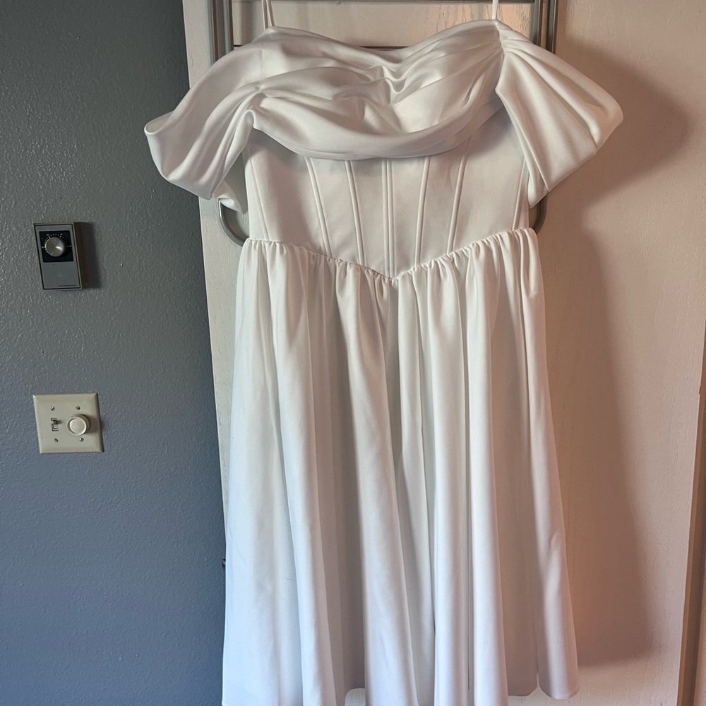 Off the shoulder midi corset dress